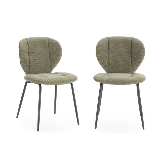 CaliCosy Set van 2 stoelen in stof met zwarte metalen poten l50 cm maori 3078786 large