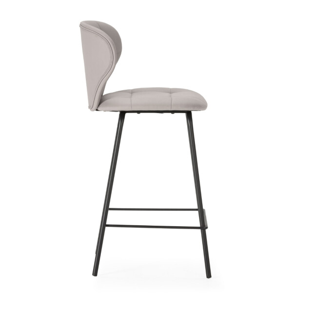 CaliCosy Set van 2 krukken met zwarte metalen poten h67 cm maura 3078781 large