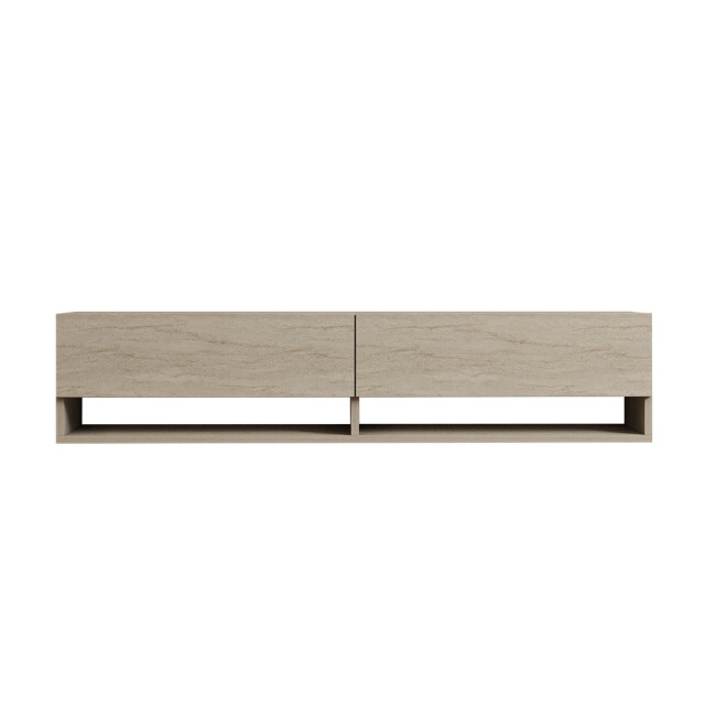 CaliCosy Hangend tv-meubel met 2 klepdeuren, travertin decor l141 cm arges 3061526 large