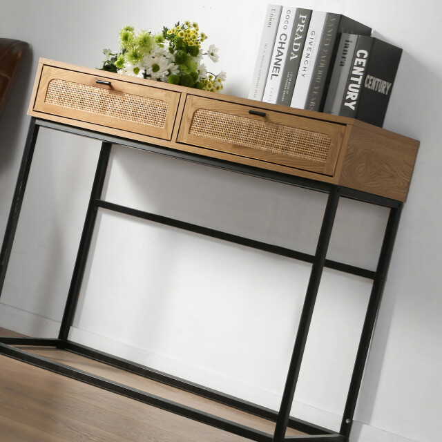 CaliCosy 2 laden console met vlechtwerk l100cm 2929853 large