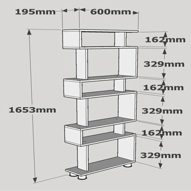 CaliCosy Rek 6 planken h165 cm blok 2937418 large