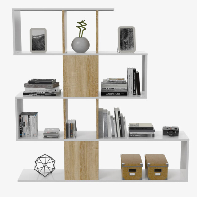 CaliCosy Libreria con 4 livelli e 11 scomparti di archiviazione h145 cm zigzag 2931949 large