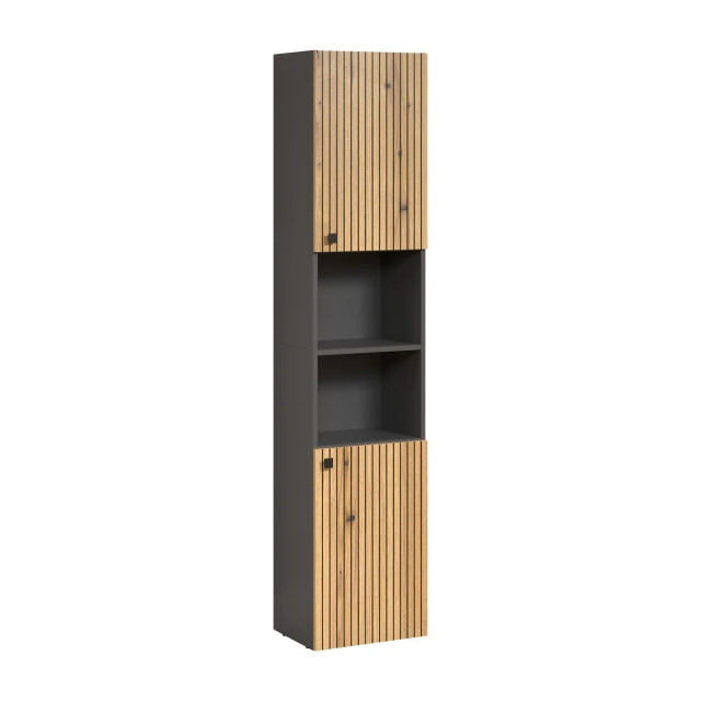 CaliCosy Geribbelde badkamerkolom met 2 deuren en 2 open vakken h186 cm purebliss 3042525 large
