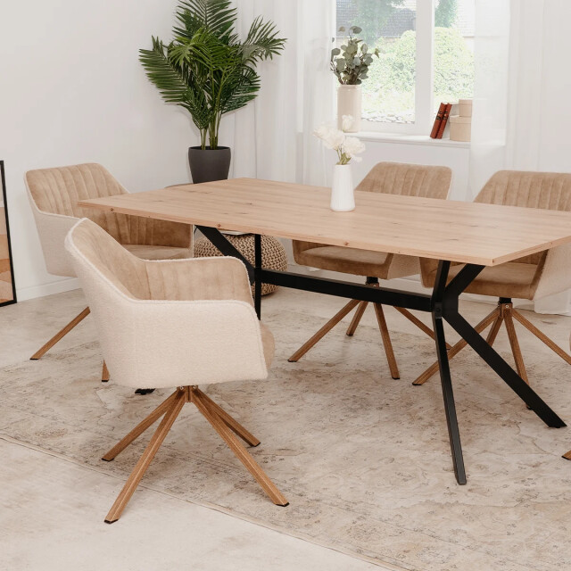 CaliCosy Set van 2 stoelen van bouclé stof l60 cm ray 2929513 large