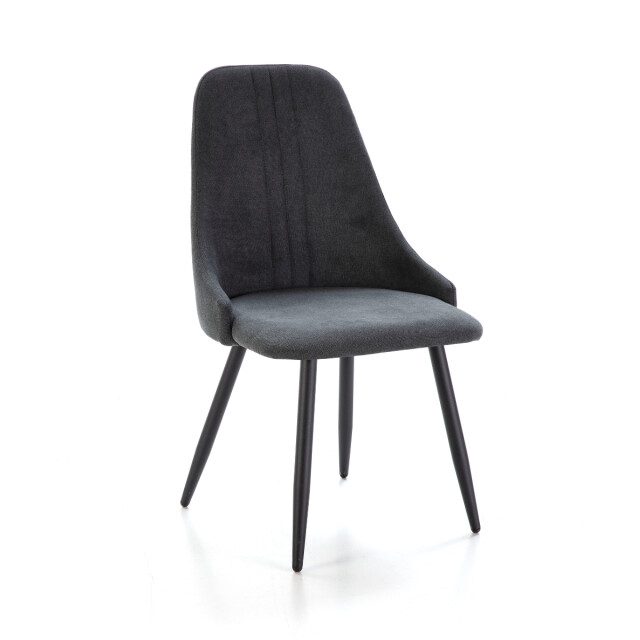 CaliCosy Set van 4 stoelen in stof met zwarte metalen poten l50 cm mani 3078766 large