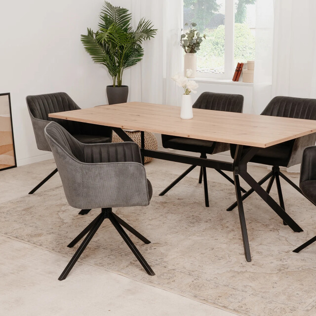 CaliCosy Set van 2 antracietkleurige stoelen met zwarte poten l60 cm ray 2929514 large