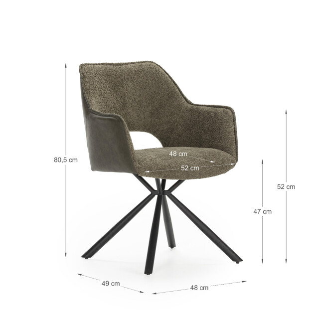 CaliCosy Set van 2 fauteuils in stof met zwarte metalen poten l62 cm mariel 3078806 large