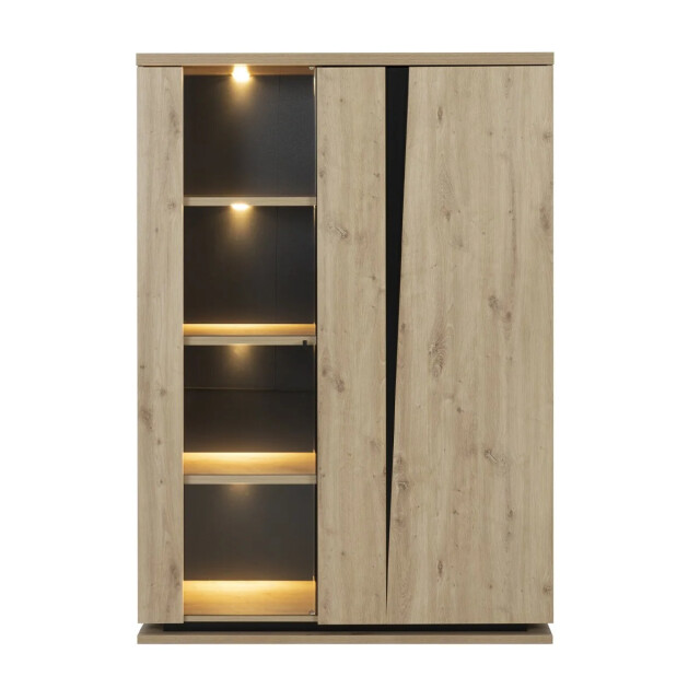 CaliCosy Samenstelling dressoir met 2 deuren met verlichting, met uitschuifbare eettafel 2930675 large