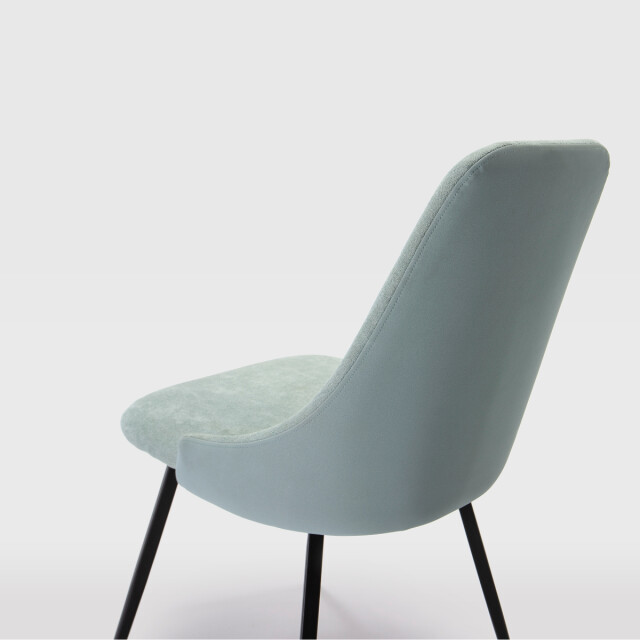 CaliCosy Set van 2 draaibare stoelen in stof met zwarte metalen poten l50 cm elma 3078767 large