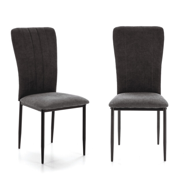 CaliCosy Set van 4 stoelen in stof met zwarte metalen poten l43 cm holly 3078804 large