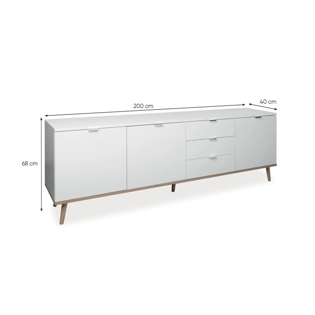 CaliCosy Lage buffetkast 3 deuren 2 planken 3 laden l200 cm kopenhagen 2930231 large