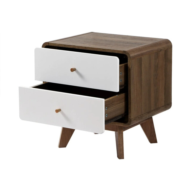 CaliCosy Nachtkastje 2 laden houtdecor en wit albura 2948140 large