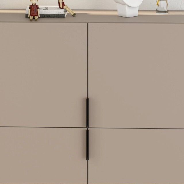 CaliCosy Kleine buffetkast met 4 deuren en metalen poten titan l100 cm 2930732 large