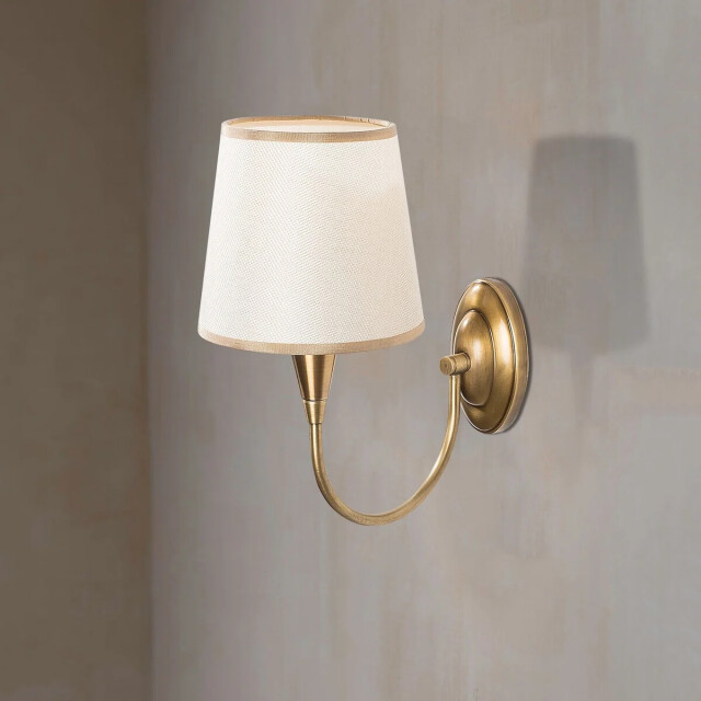 CaliCosy Wandlamp van antiek bronskleurig metaal en stof h31 cm pardo 3067164 large