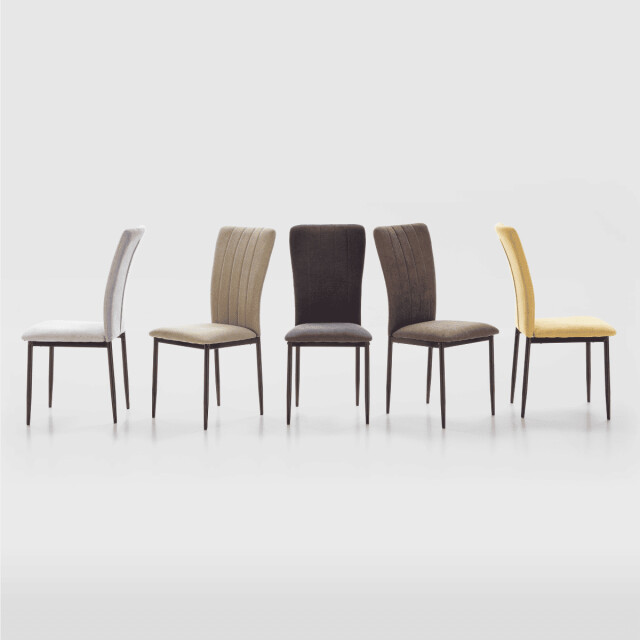 CaliCosy Set van 4 stoelen in stof met zwarte metalen poten l43 cm holly 3078803 large