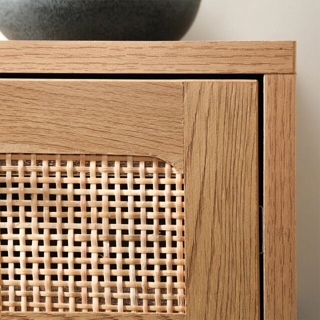 CaliCosy Nachtkastje met 1 lade en rieten voorkant en plank l45 x h50 cm jaya 2929992 large