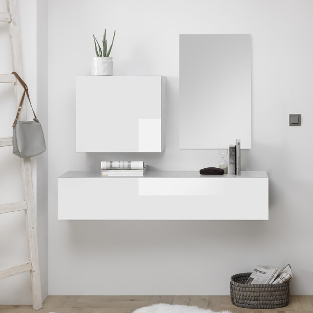 CaliCosy Hangende console met wandopslag en infinity-spiegel l130 cm 2937296 large
