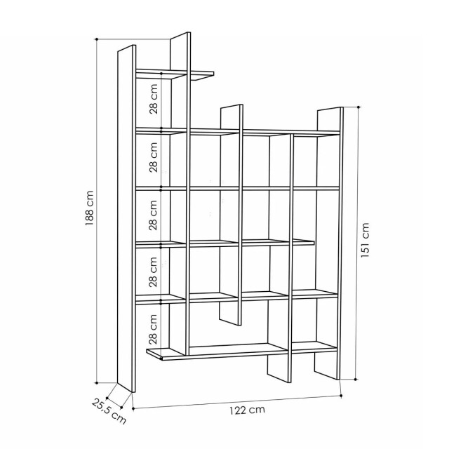 CaliCosy Rek 18 planken h188 cm manco 2937477 large