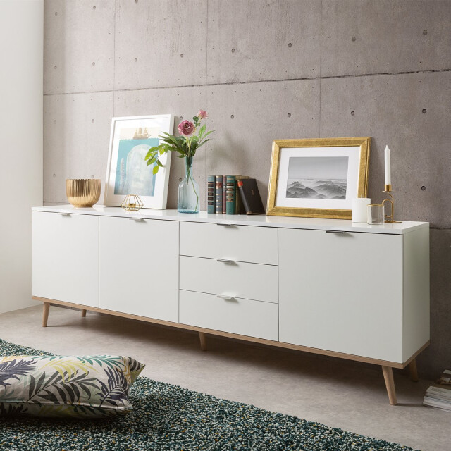 CaliCosy Lage buffetkast 3 deuren 2 planken 3 laden l200 cm kopenhagen 2930231 large