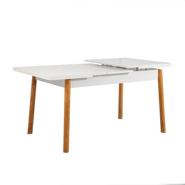 CaliCosy Uitschuifbare tafel van 120 tot 153 cm, wit en atlantisch grenen decor - 3061545 large