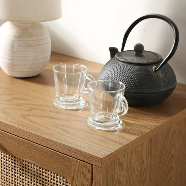 CaliCosy Nachtkastje met 1 lade en rieten voorkant en plank l45 x h50 cm jaya 2929992 large