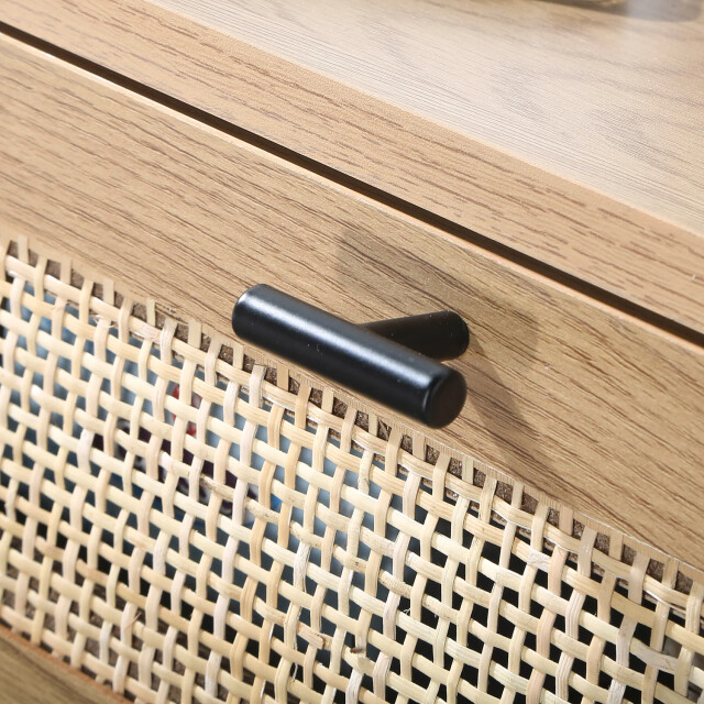 CaliCosy Nachtkastje met 1 lade en rieten voorkant en plank l45 x h50 cm jaya 2929992 large