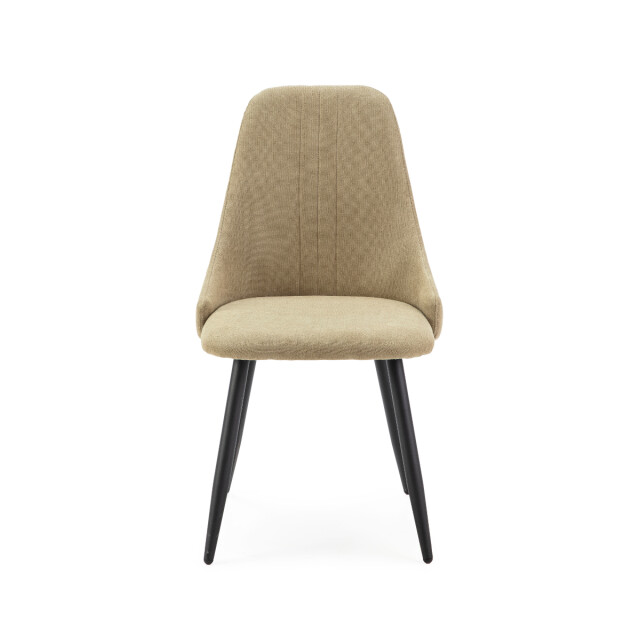 CaliCosy Set van 4 stoelen in stof met zwarte metalen poten l50 cm mani 3078763 large