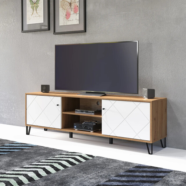 CaliCosy Tv-meubel 2 deuren en 2 vakken mat wit l183 cm touch 2930370 large