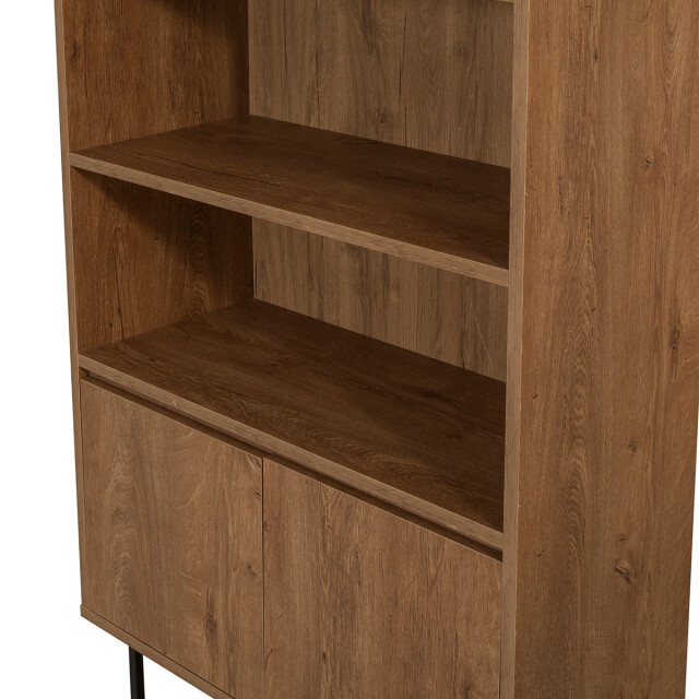CaliCosy Plank met 3 planken en 2 deuren, walnootdecor, h182 cm rea 2931971 large