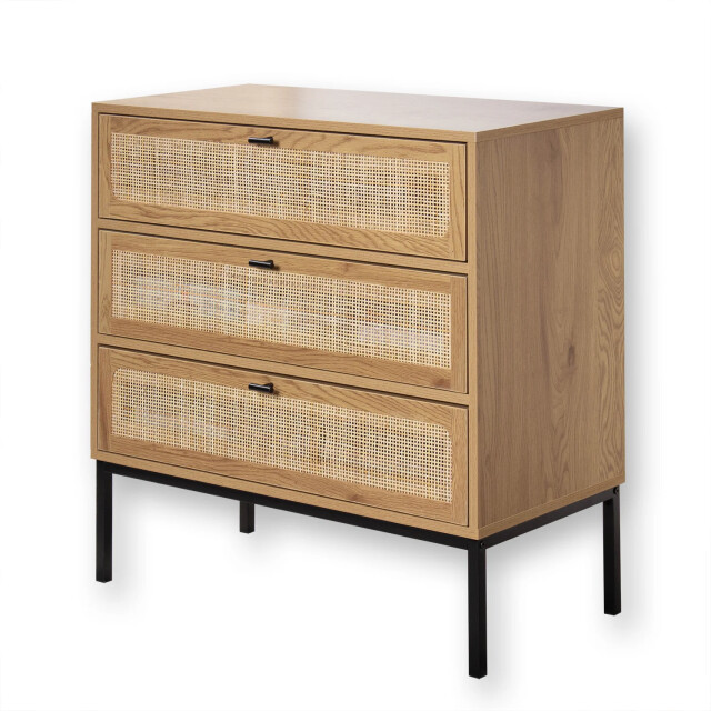 CaliCosy Ladekast met 3 lades en rotan front l80 x p39 cm jaya 2929990 large