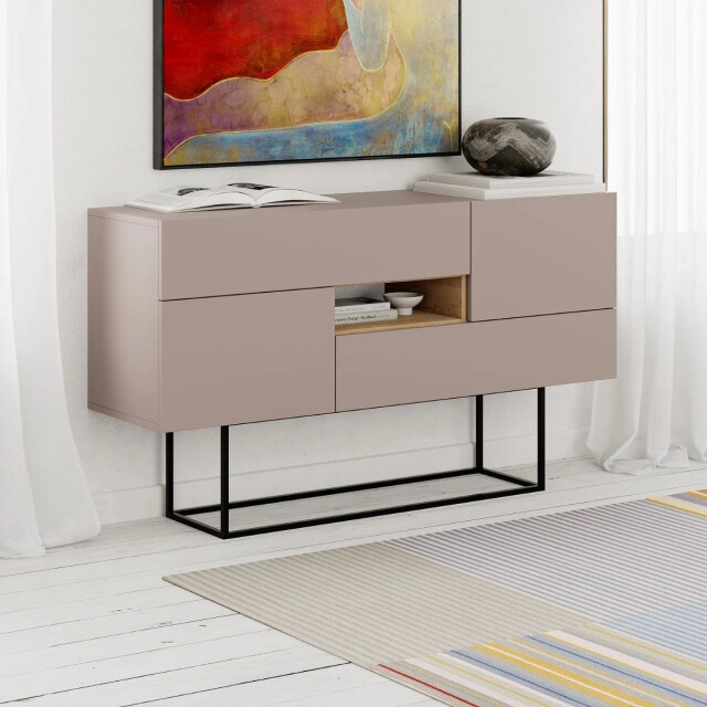 CaliCosy Buffetkast 2 deuren 2 laden 1 nis l145 cm titan 2930731 large