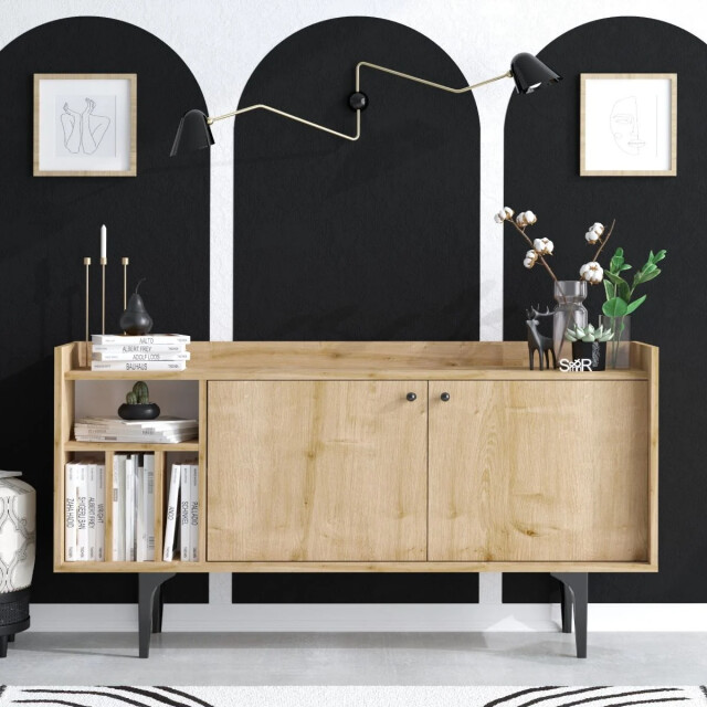 CaliCosy Buffet 3 nissen 2 deuren eiken decor saffier l150 cm canopus 2930410 large