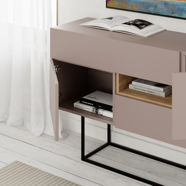CaliCosy Buffetkast 2 deuren 2 laden 1 nis l145 cm titan 2930731 large