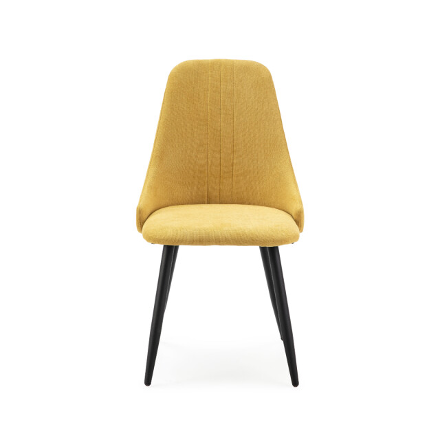 CaliCosy Set van 4 stoelen in stof met zwarte metalen poten l50 cm mani 3078764 large