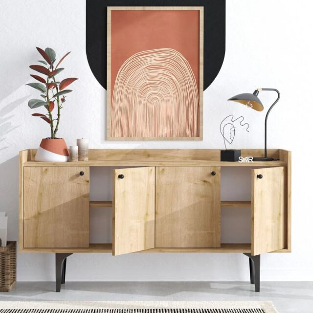 CaliCosy Buffet 4 deuren eiken decor saffier l150 cm navi 2930407 large