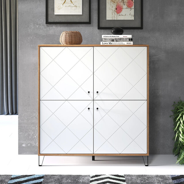 CaliCosy Buffet hoog 4 deuren mat wit l123 cm touch 2930750 large