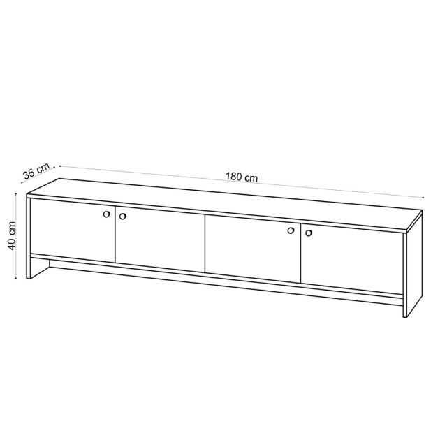 CaliCosy Tv-meubel 4 deuren in eikendecor l180 cm jimmy 3038925 large