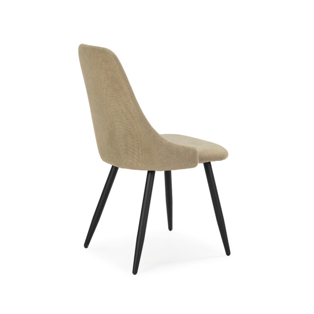 CaliCosy Set van 4 stoelen in stof met zwarte metalen poten l50 cm mani 3078763 large