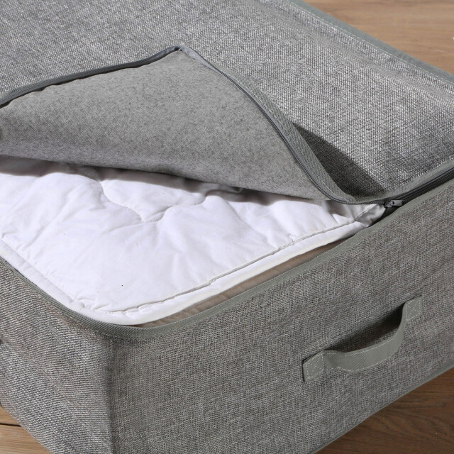 CaliCosy Opberghoes voor dekbed in grijze linnenlook stof l66 cm 3040343 large