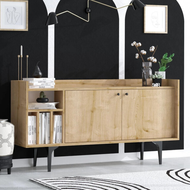 CaliCosy Buffet 3 nissen 2 deuren eiken decor saffier l150 cm canopus 2930410 large