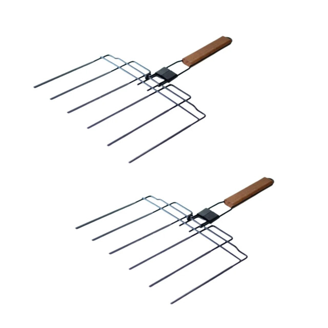 CaliCosy Barbecue spies 6 in 1 opvouwbaar met houten handvat set van 2 2928850 large
