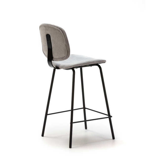 CaliCosy Set van 2 krukken in ribfluweel met zwarte metalen poten h65 cm arus 3079127 large