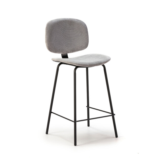 CaliCosy Set van 2 krukken in ribfluweel met zwarte metalen poten h65 cm arus 3079127 large