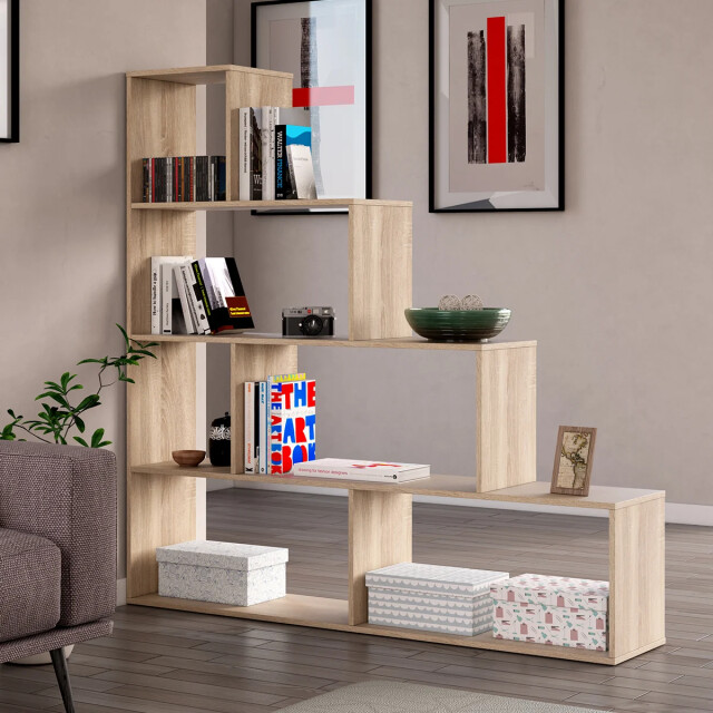 CaliCosy Trapvormige boekenkast met 6 vakken h145 cm klum 2936954 large