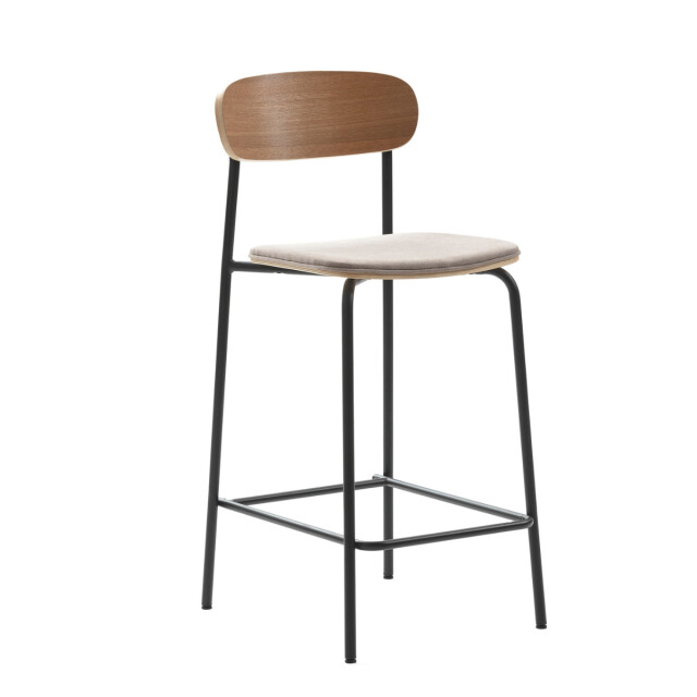 CaliCosy Set van 2 krukken in stof met zwarte metalen poten h66 cm adriana 3079147 large