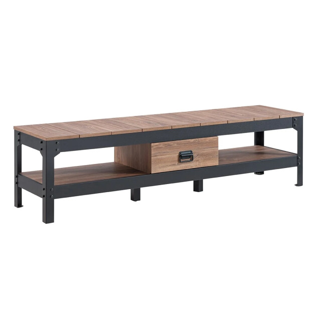 CaliCosy Tv-meubel oude eik met 2 nissen en 1 lade l151 cm 2929609 large
