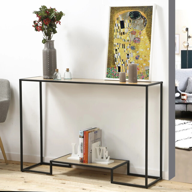 CaliCosy Moderne console 2 niveaus eiken decor l120cm 2929329 large
