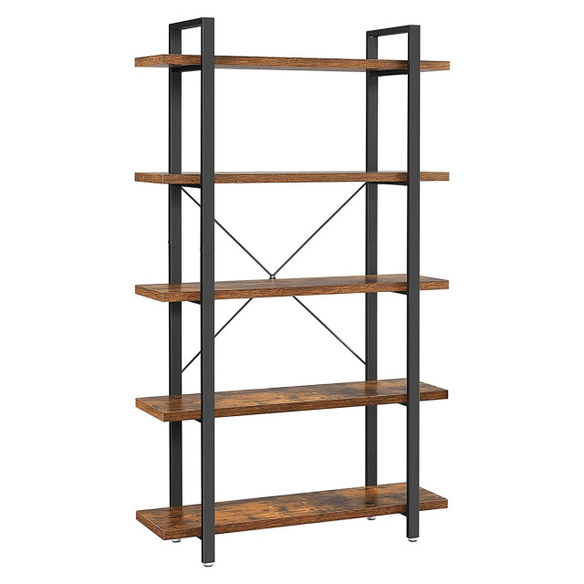 CaliCosy Boekenkast met 5 niveaus van metaal en houtlook l105 x 177,5 cm 2931930 large