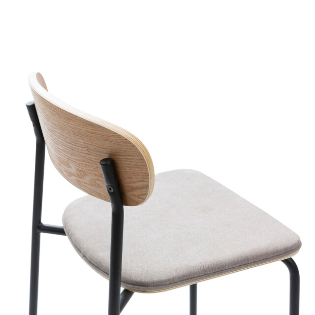 CaliCosy Set van 2 krukken in stof met zwarte metalen poten h66 cm adriana 3079147 large