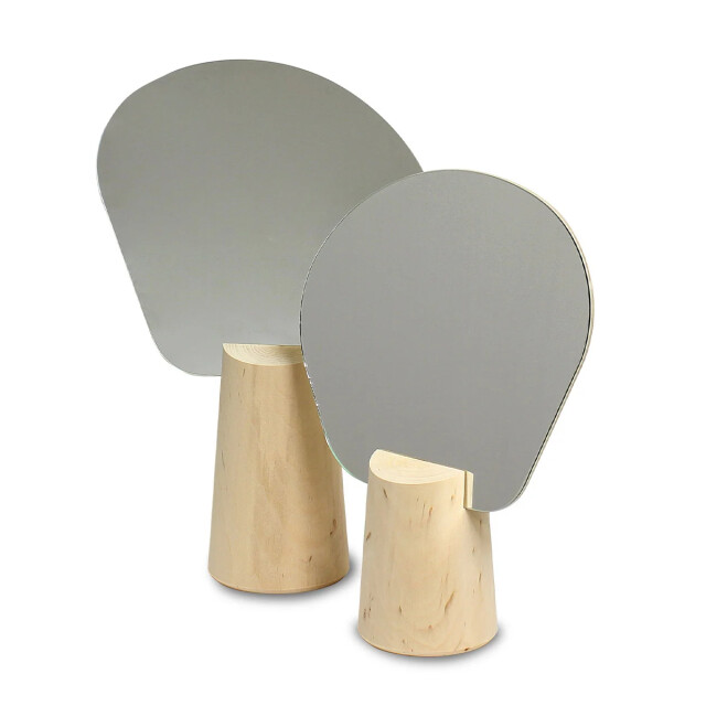 CaliCosy Spiegel op houten voetstuk van massief lindehout l35,5 cm 2931689 large